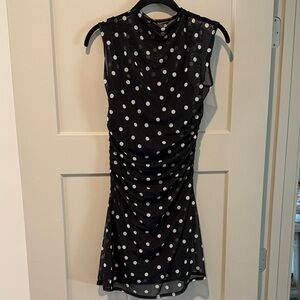 Abercrombie & Fitch Black Mini Dress with White Polka Dots